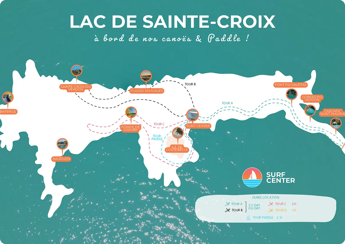 Carte des parcours — Pédalos
